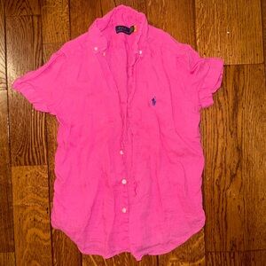Polo by Ralph Lauren Hot Pink Short Sleeve Button-Down Shirt